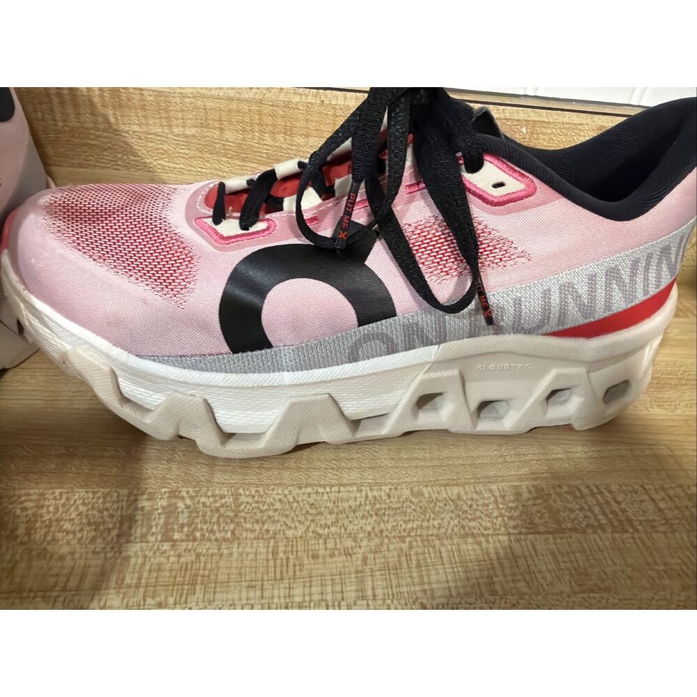 On Cloudmonster Hyper Pink Red Cream Running Shoes Sneakers Women's 7 Walking - Picture 3 of 14